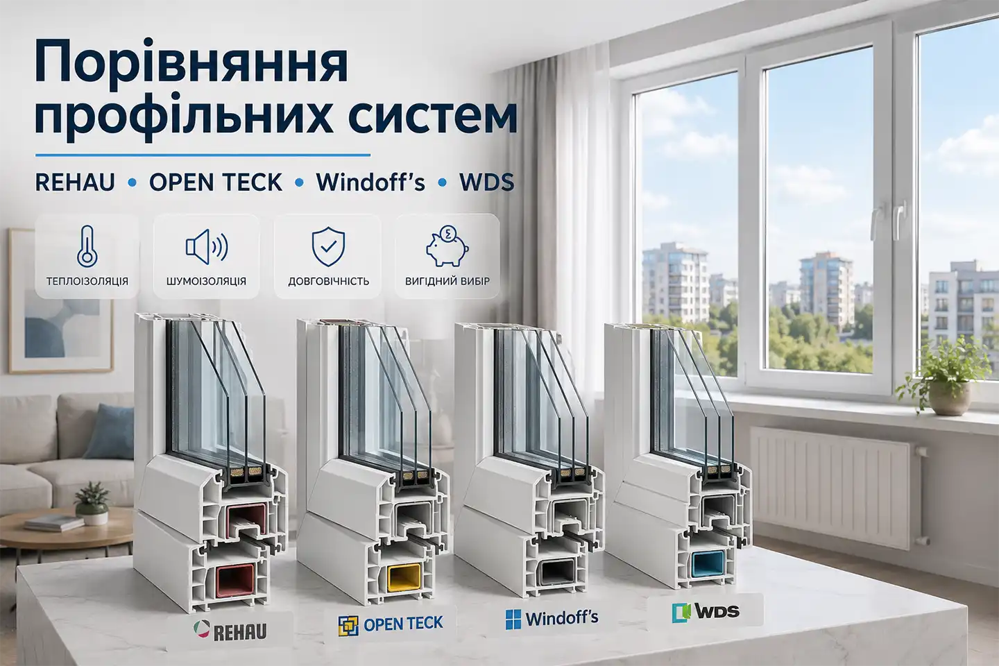 REHAU, OPEN TECK, WDS — порівняння профільних систем