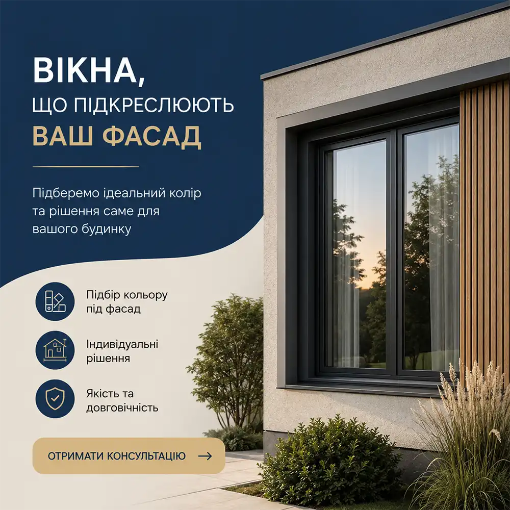 Замовити підбір кольору вікон під колір фасаду в Києві
