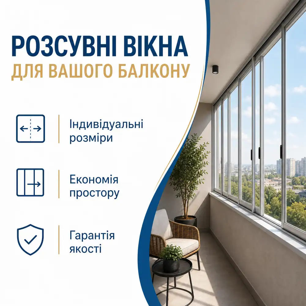 Замовити розсувні вікна на балкон в Києві